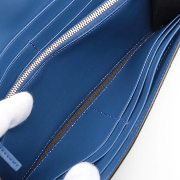 Fendi Logo Embossed F is Fendi Wallet Tobacco Blue 8M0251 - Picture 6 of 10